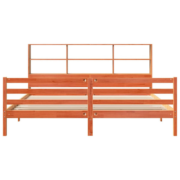 Massivholzbett 200x200 cm Wachsbraun