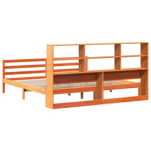 Massivholzbett 200x200 cm Wachsbraun