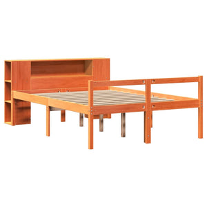 Massivholzbett 135x190 cm Wachsbraun