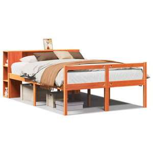 Massivholzbett 140x190 cm Wachsbraun