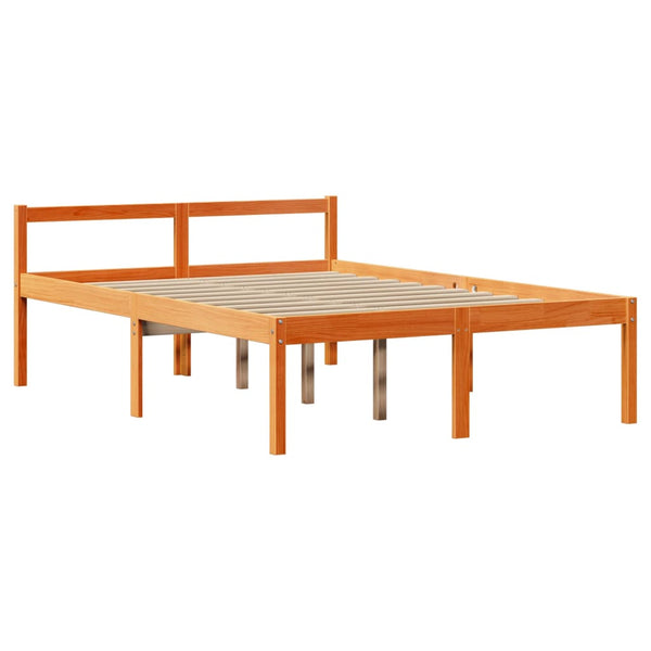 Massivholzbett 140x190 cm Wachsbraun