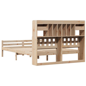 Massivholzbett 140x200 Kiefer mit Regal