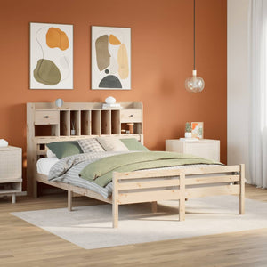 Massivholzbett 160x200 cm mit Regal Kiefer