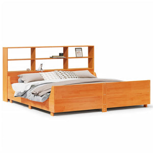 vidaXL Lit en bois massif sans matelas brun ciré 180x200 cm bois massif