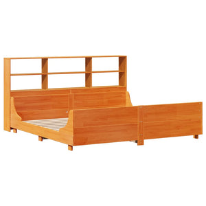 vidaXL Lit en bois massif sans matelas brun ciré 180x200 cm bois massif