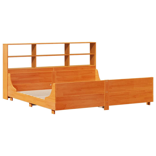 vidaXL Lit en bois massif sans matelas brun ciré 180x200 cm bois massif