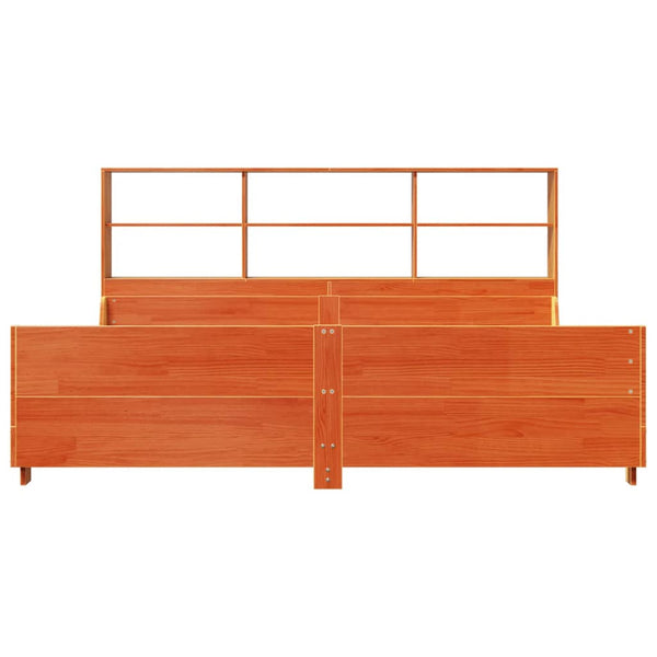 vidaXL Lit en bois massif sans matelas brun ciré 180x200 cm bois massif