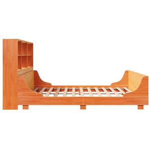 vidaXL Lit en bois massif sans matelas brun ciré 180x200 cm bois massif