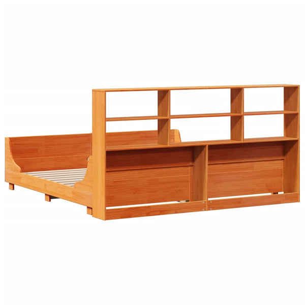 vidaXL Lit en bois massif sans matelas brun ciré 180x200 cm bois massif