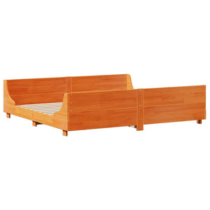 vidaXL Lit en bois massif sans matelas brun ciré 180x200 cm bois massif