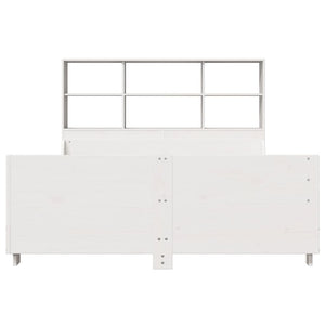 Massivholzbett mit Regal Weiß 160x200 cm