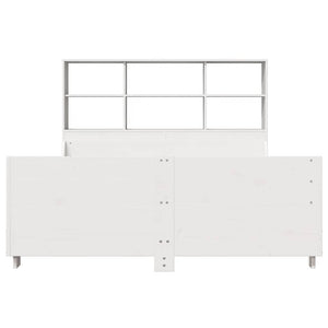 Massivholzbett 140x200 cm mit Regal, Weiß