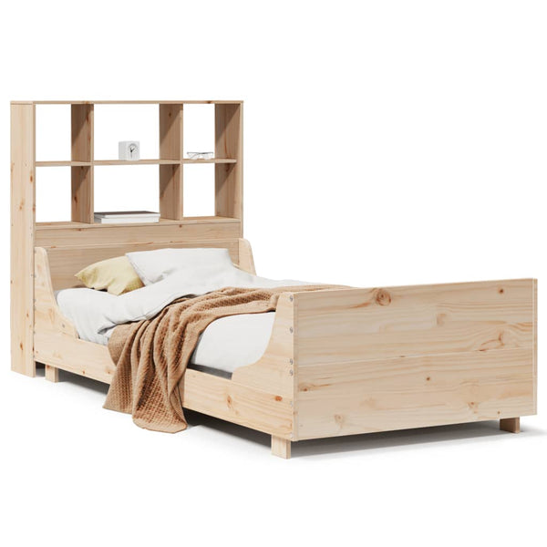 Massivholzbett 90x200 cm mit Regal