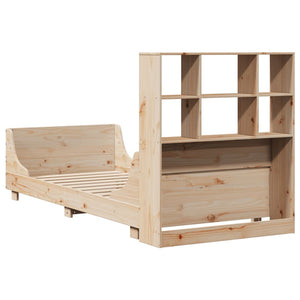 Massivholzbett 90x200 cm mit Regal