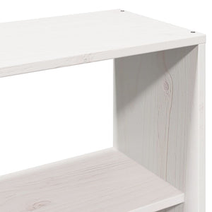Massivholzbett mit Regal Weiß 140x190 cm