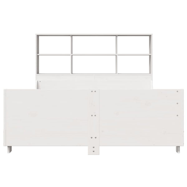Massivholzbett Weiß 120x190 cm mit Regal