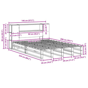 Massivholzbett 140x200 mit Regal