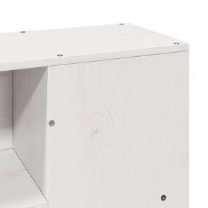 Massivholzbett mit Regal Weiß 150x200 cm