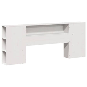 Massivholzbett 200x200 mit Regal Weiß