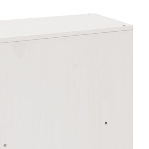 Massivholzbett 200x200 mit Regal Weiß