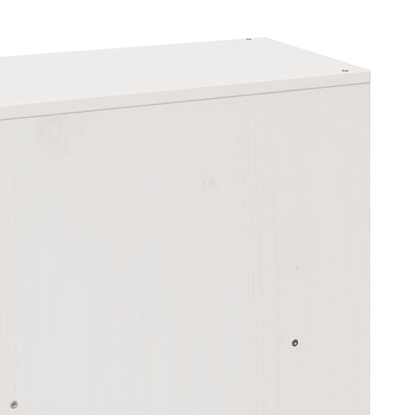 Massivholzbett 200x200 mit Regal Weiß
