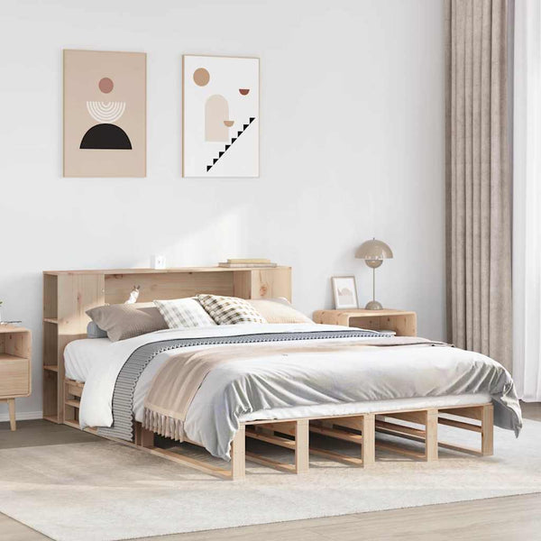 Massivholzbett 135x190 cm mit Regal