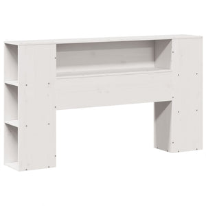 Massivholzbett mit Regal Weiß 135x190 cm