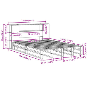 Massivholzbett 140x190 cm mit Regal