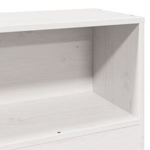 Massivholzbett mit Regal, 75x190 cm, Weiß