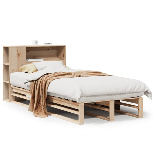 Massivholzbett mit Regal 90x190 cm