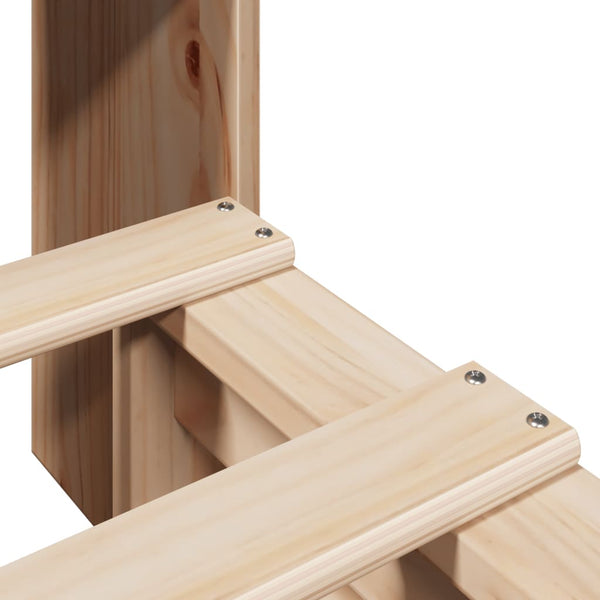 Massivholzbett mit Regal 90x190 cm