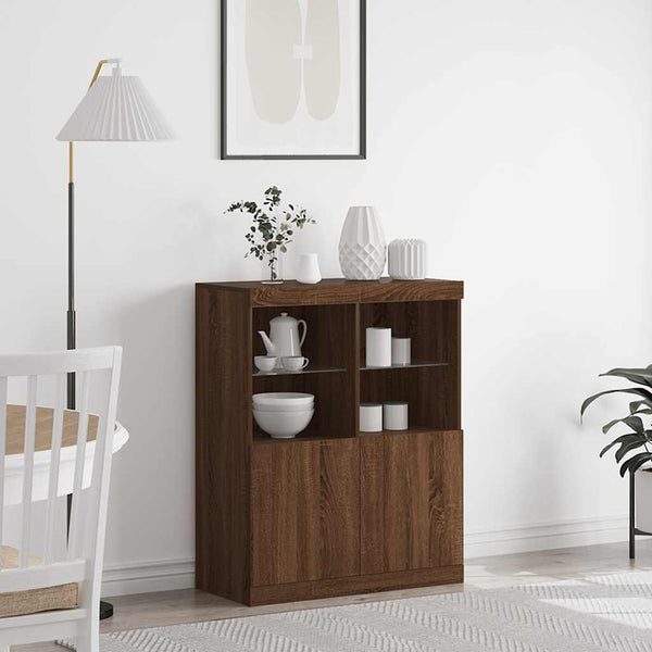 Sideboard Braun Eichenoptik 81x37x100 cm