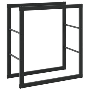 Schwarzes Kaminholzregal aus Stahl 55x30x61 cm