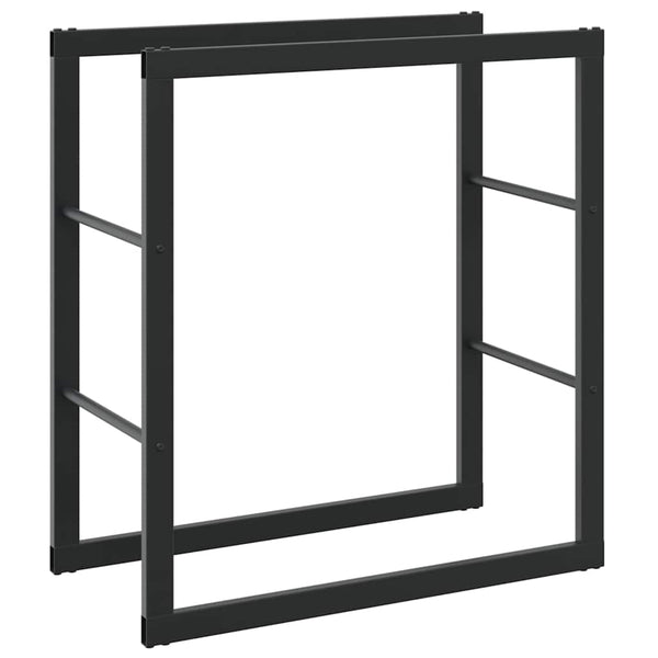 Schwarzes Kaminholzregal aus Stahl 55x30x61 cm