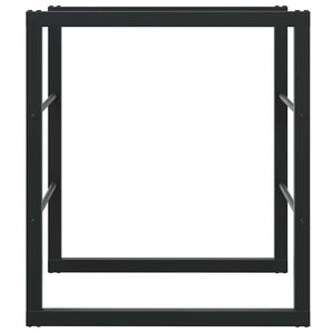 Schwarzes Kaminholzregal aus Stahl 55x30x61 cm