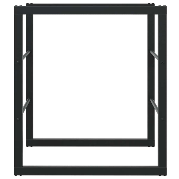 Schwarzes Kaminholzregal aus Stahl 55x30x61 cm