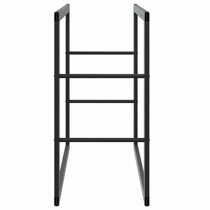 Schwarzes Kaminholzregal aus Stahl 55x30x61 cm