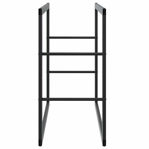 Schwarzes Kaminholzregal aus Stahl 55x30x61 cm