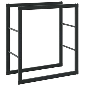 Schwarzes Kaminholzregal aus Stahl 55x30x61 cm