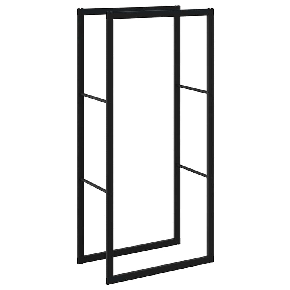 Brennholzregal Schwarz Stahl 55x30x116cm