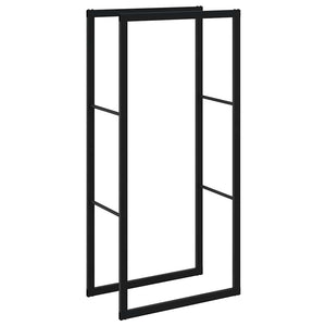 Brennholzregal Schwarz Stahl 55x30x116cm