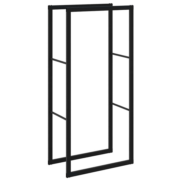 Brennholzregal Schwarz Stahl 55x30x116cm