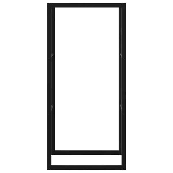 Brennholzregal Schwarz Stahl 55x30x116cm