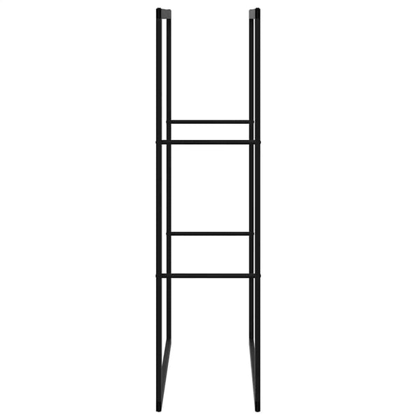Brennholzregal Schwarz Stahl 55x30x116cm
