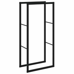 Brennholzregal Schwarz Stahl 55x30x116cm