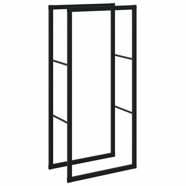 Brennholzregal Schwarz Stahl 55x30x116cm
