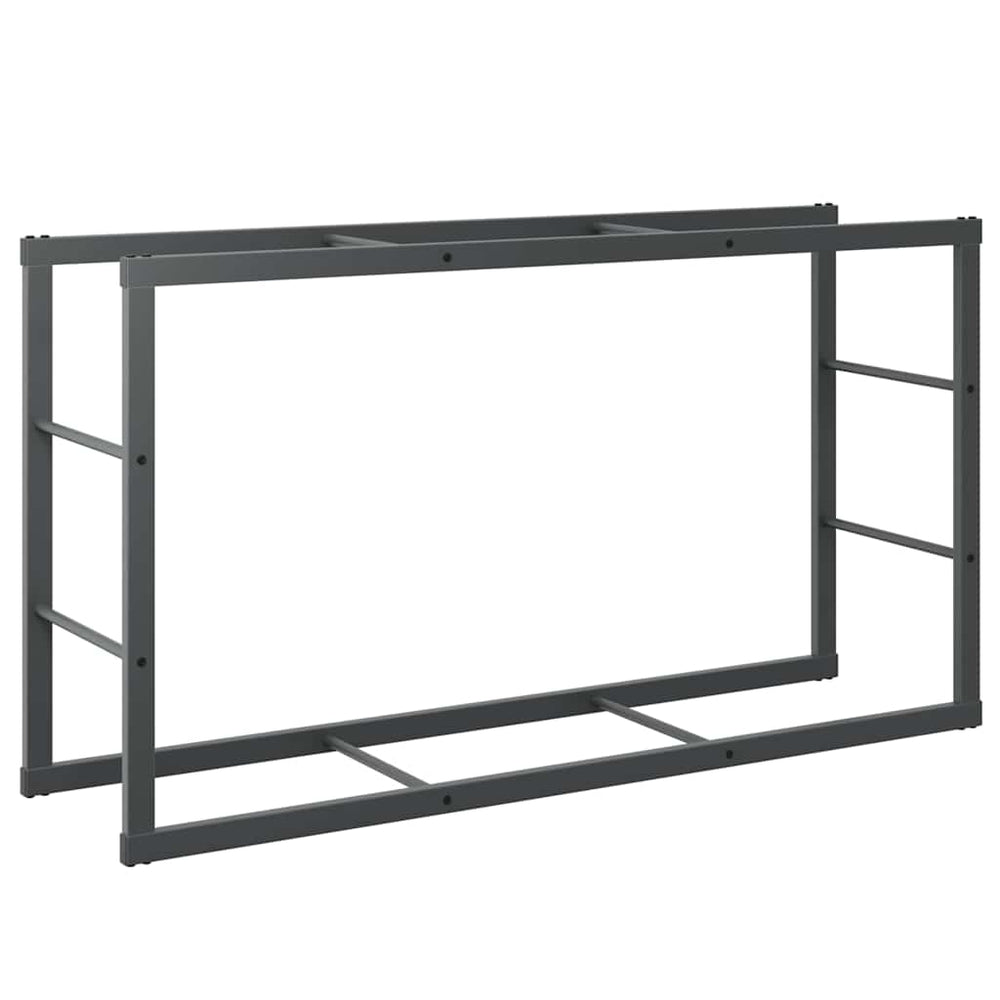 Schwarzes Brennholzregal aus Stahl, 110 cm