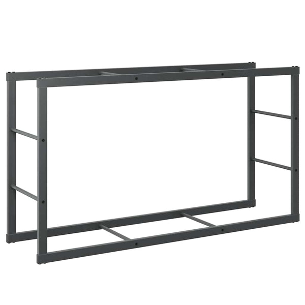 Schwarzes Brennholzregal aus Stahl, 110 cm