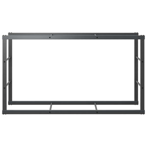 Schwarzes Brennholzregal aus Stahl, 110 cm