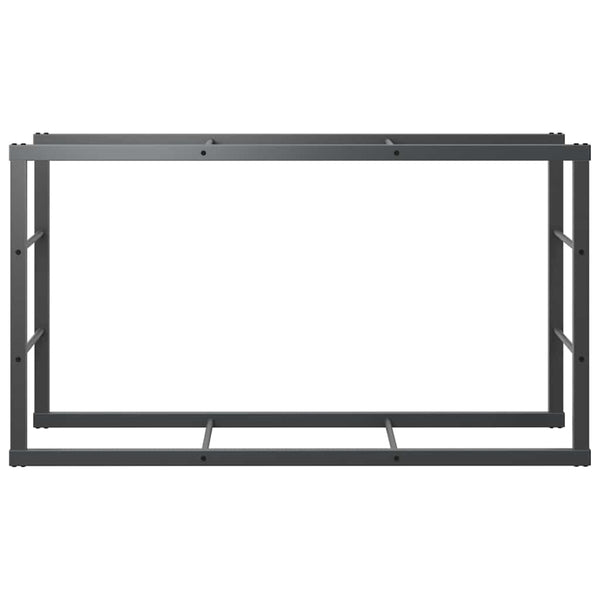Schwarzes Brennholzregal aus Stahl, 110 cm